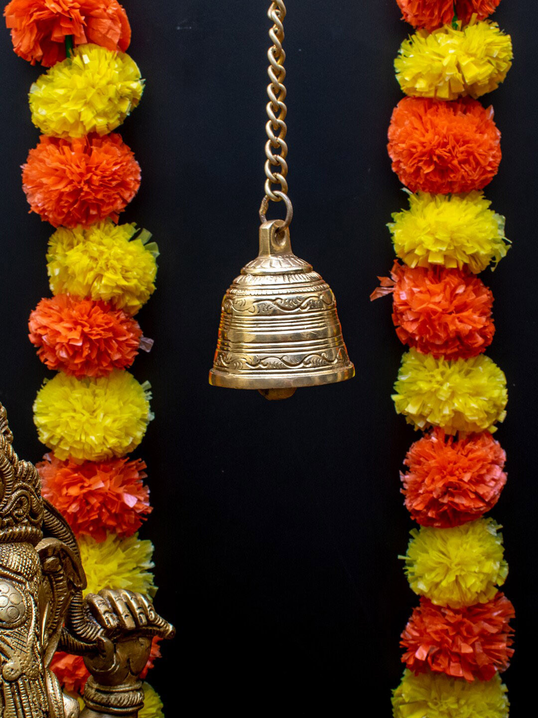 

StatueStudio Gold-Toned Intricate Design Brass Pooja Bell