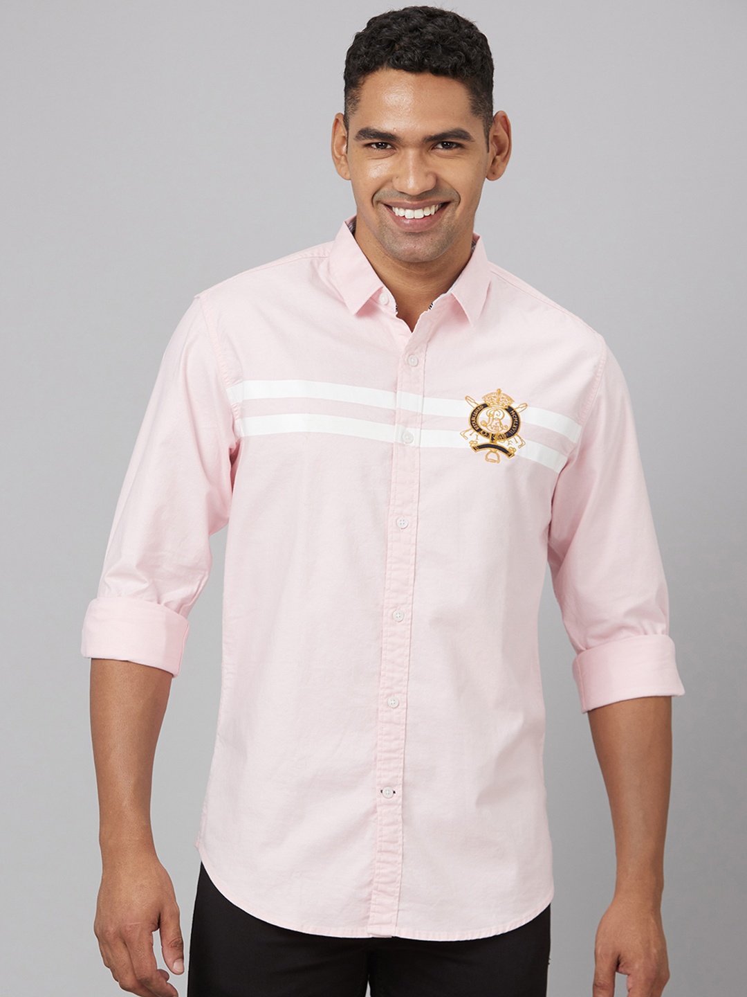 

Pontiac Striped Casual Cotton Linen Shirt, Pink