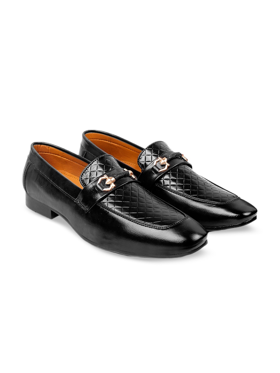 

Bxxy Men Textured Horsebit Loafers, Black