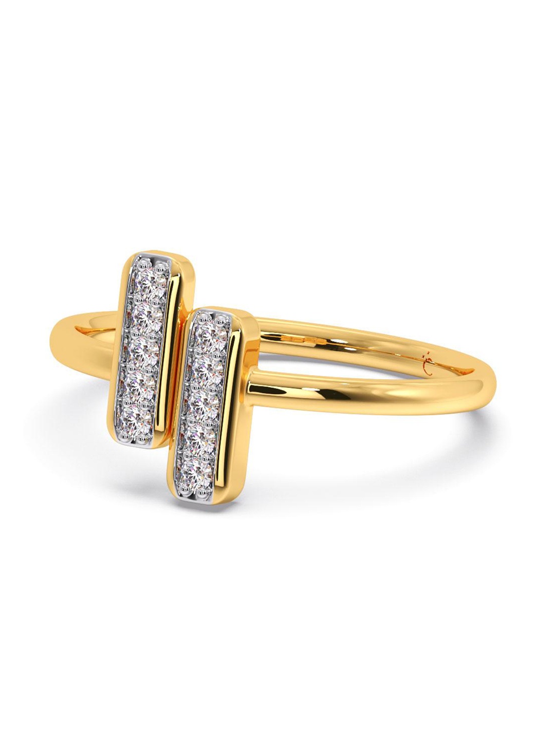 

CANDERE A KALYAN JEWELLERS COMPANY Women 14KT Cubic Zirconia Gold Ring-1.83 gm