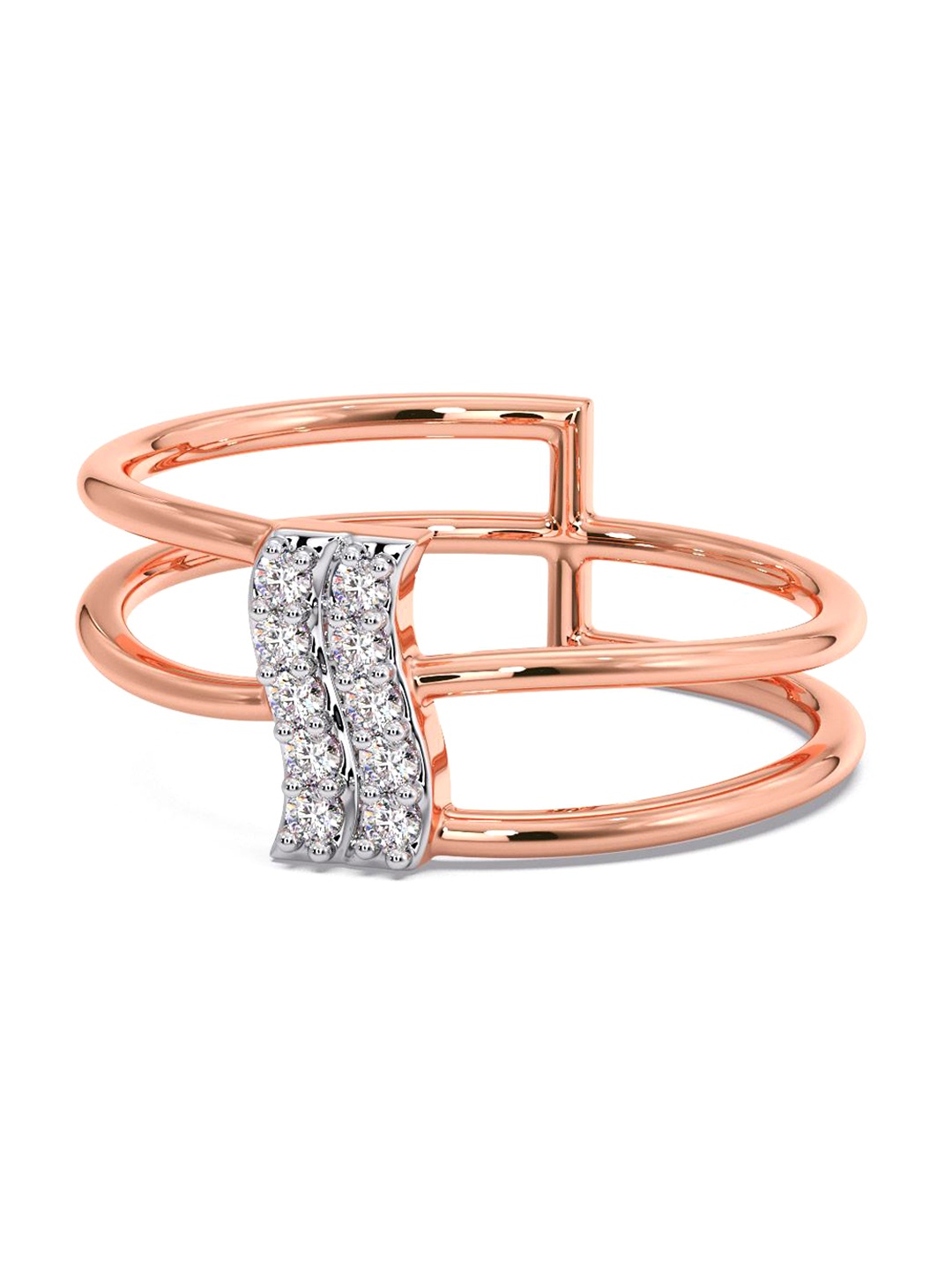 

CANDERE A KALYAN JEWELLERS COMPANY 18KT Rose Gold Diamond Finger Ring-2.23 g