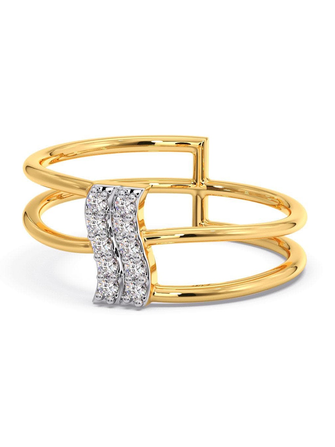 

CANDERE A KALYAN JEWELLERS COMPANY Cubic Zirconia Studded 14KT Gold Finger Ring-1.96 g