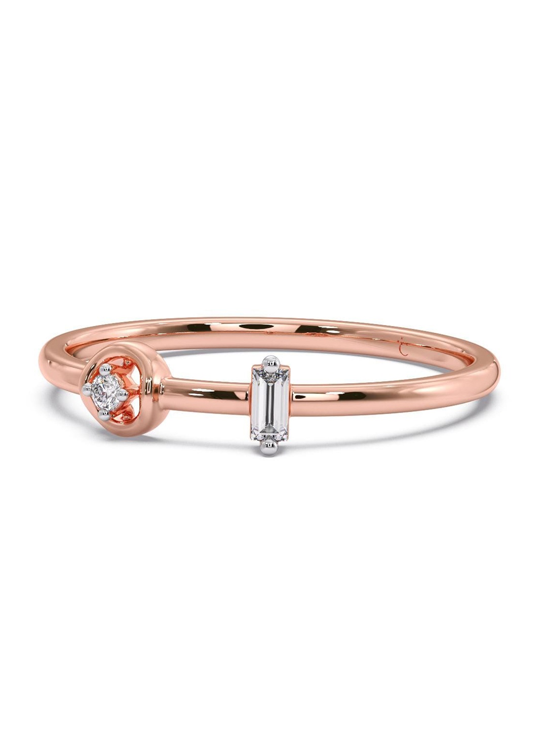 

CANDERE A KALYAN JEWELLERS COMPANY 14KT Rose Gold Diamond Finger Ring-0.95 g