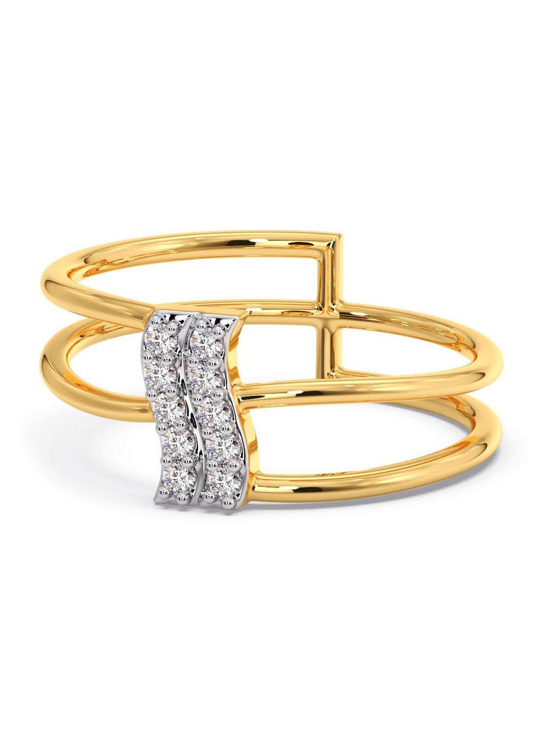 

CANDERE A KALYAN JEWELLERS COMPANY Cubic Zirconia Studded 14KT Gold Finger Ring 1.85 g
