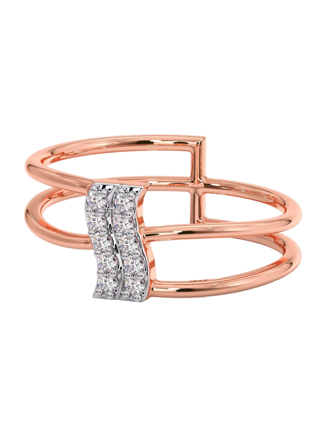 

CANDERE A KALYAN JEWELLERS COMPANY 14KT Rose Gold Diamond Finger Ring-1.58 g