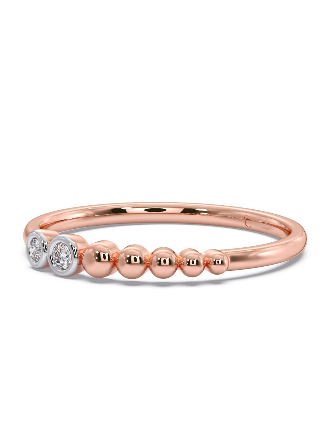 

CANDERE A KALYAN JEWELLERS COMPANY 14KT Rose Gold Diamond Finger Ring-1.22 g