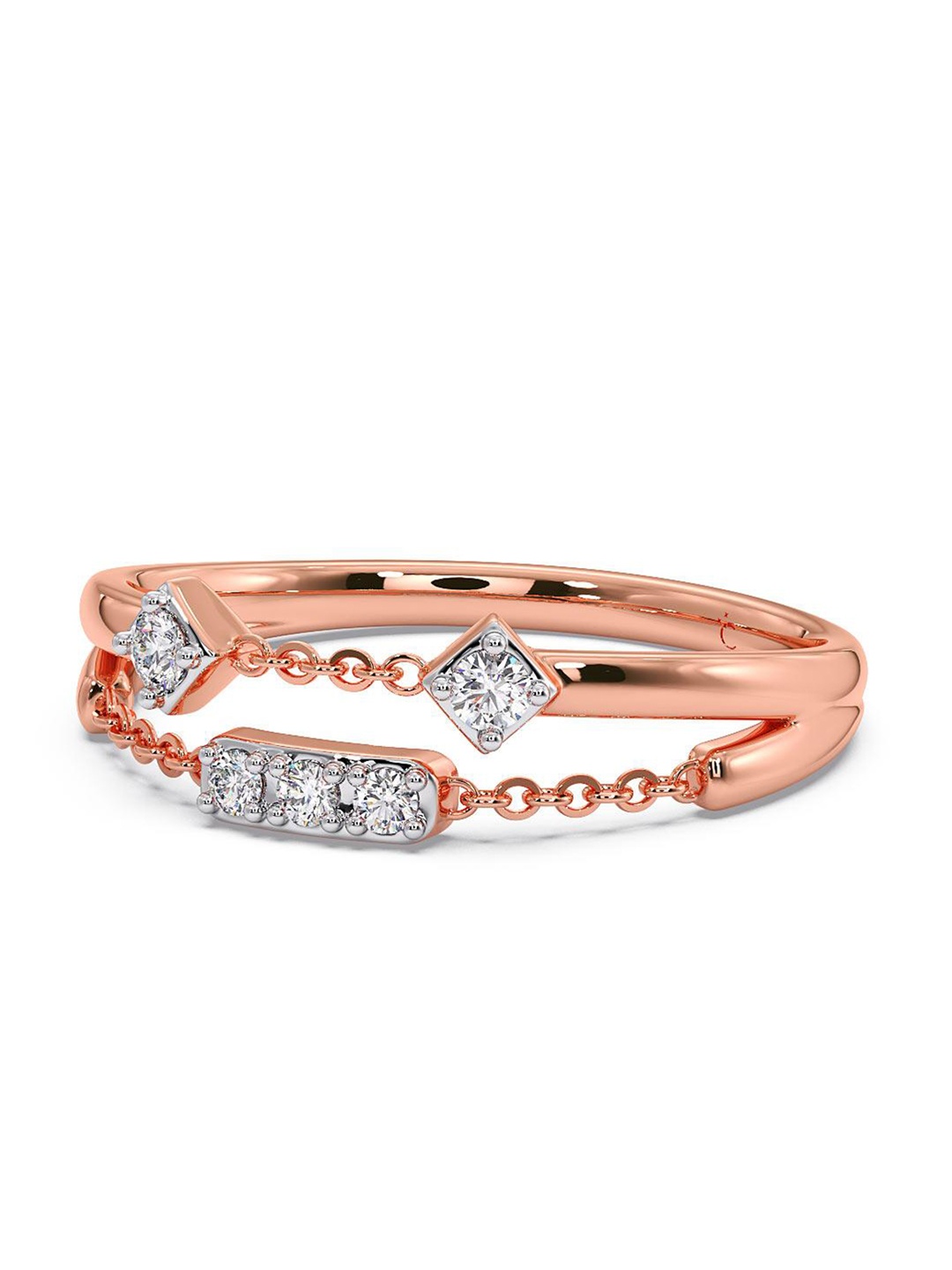 

CANDERE A KALYAN JEWELLERS COMPANY 18KT Rose Gold Diamond Finger Ring - 2 g