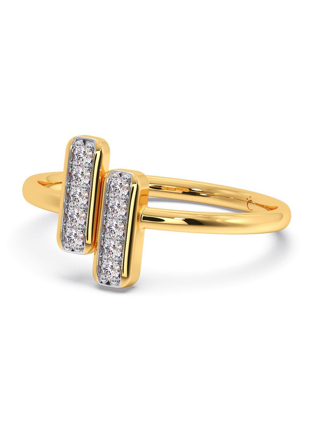 

CANDERE A KALYAN JEWELLERS COMPANY Cubic Zirconia Studded 14KT Gold Finger Ring- 1.92 g