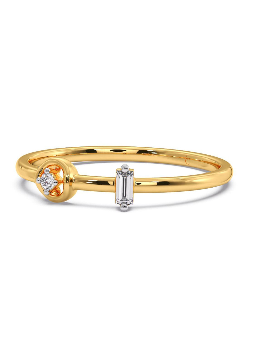 

CANDERE A KALYAN JEWELLERS COMPANY Cubic Zirconia Studded 14KT Gold Finger Ring-1.39gm