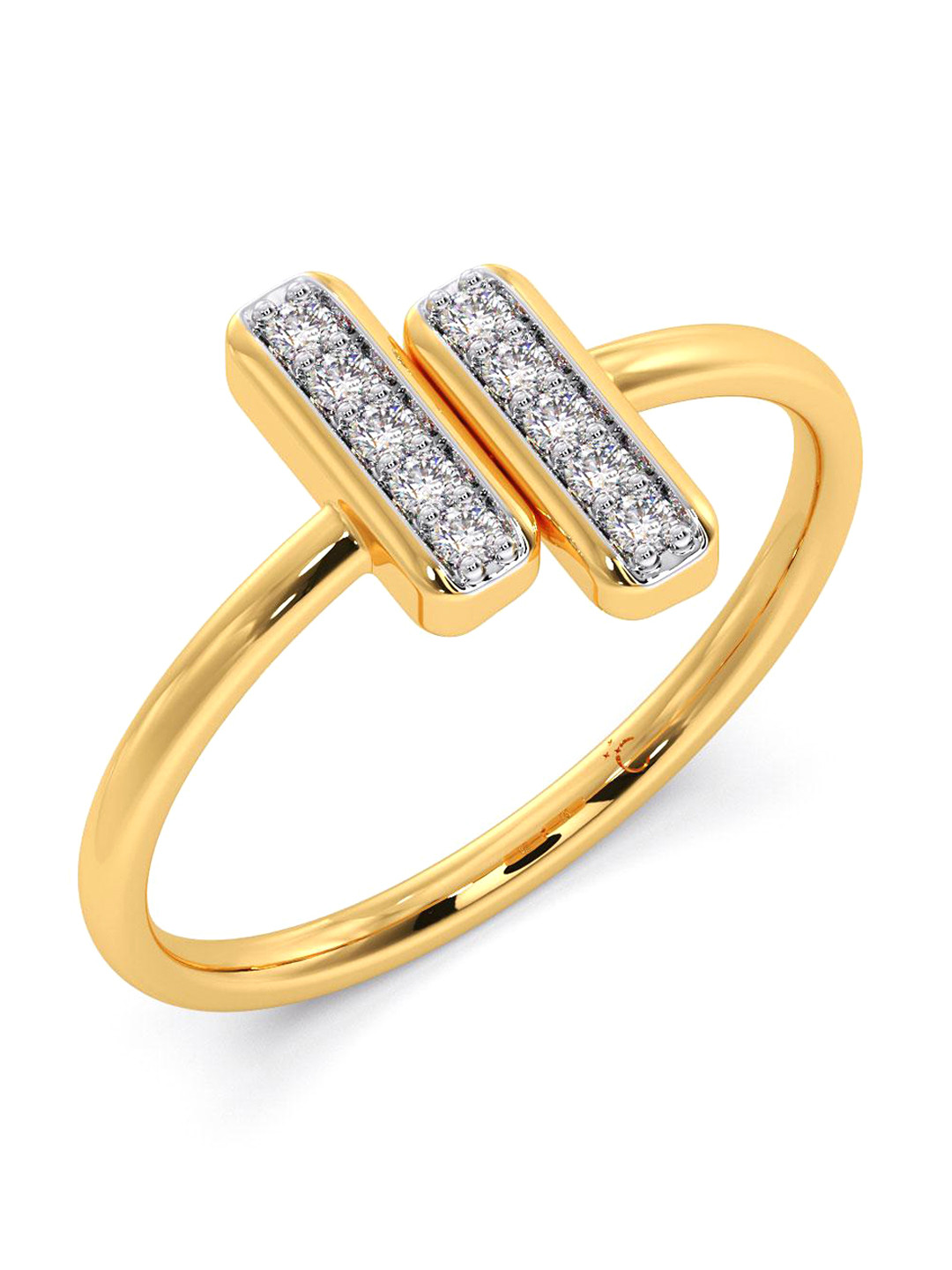

CANDERE A KALYAN JEWELLERS COMPANY Cubic Zirconia Studded 14KT Gold Finger Ring-2.12gm