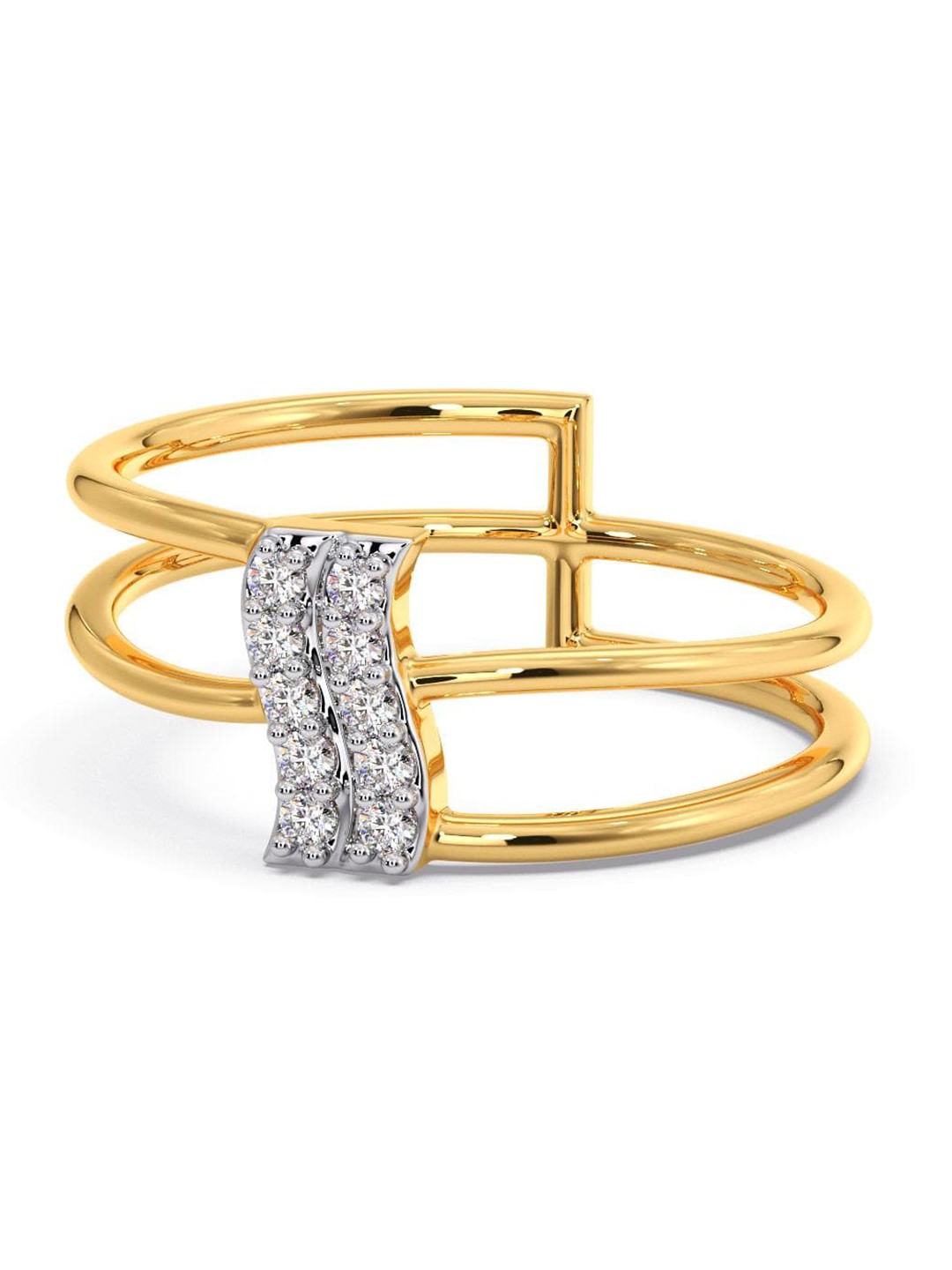 

CANDERE A KALYAN JEWELLERS COMPANY Cubic Zirconia Studded 14KT Gold Finger Ring-2.04 g