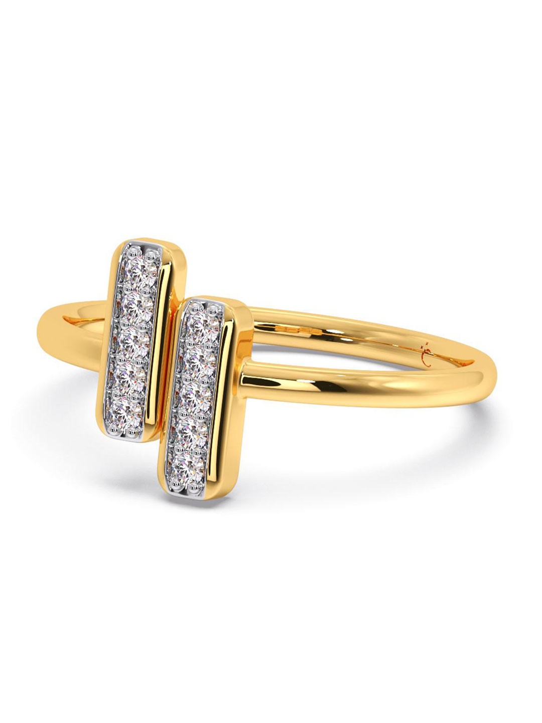 

CANDERE A KALYAN JEWELLERS COMPANY CZ Studded 14KT Gold Ring-2.08 g