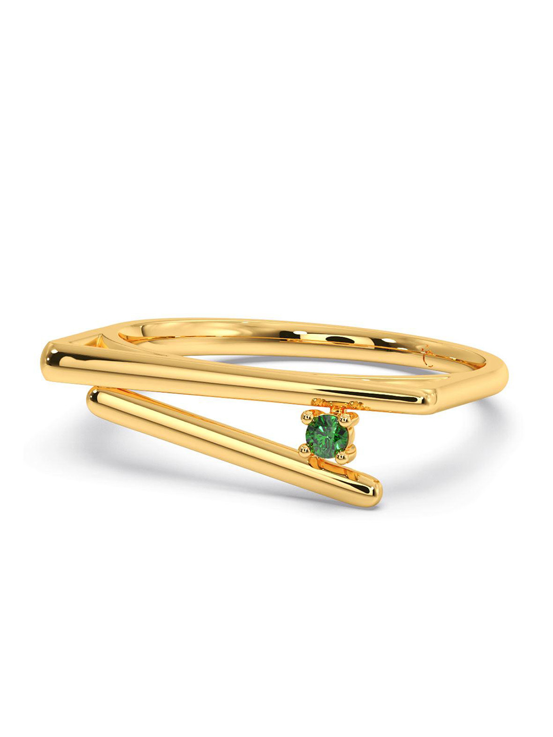 

CANDERE A KALYAN JEWELLERS COMPANY Cubic Zirconia Studded 14KT Gold Finger Ring-2.0gm