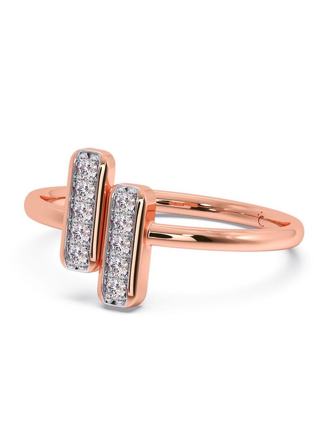

CANDERE A KALYAN JEWELLERS COMPANY 14KTGold and Cubic Zirconia Ring-1.55 g, Rose gold