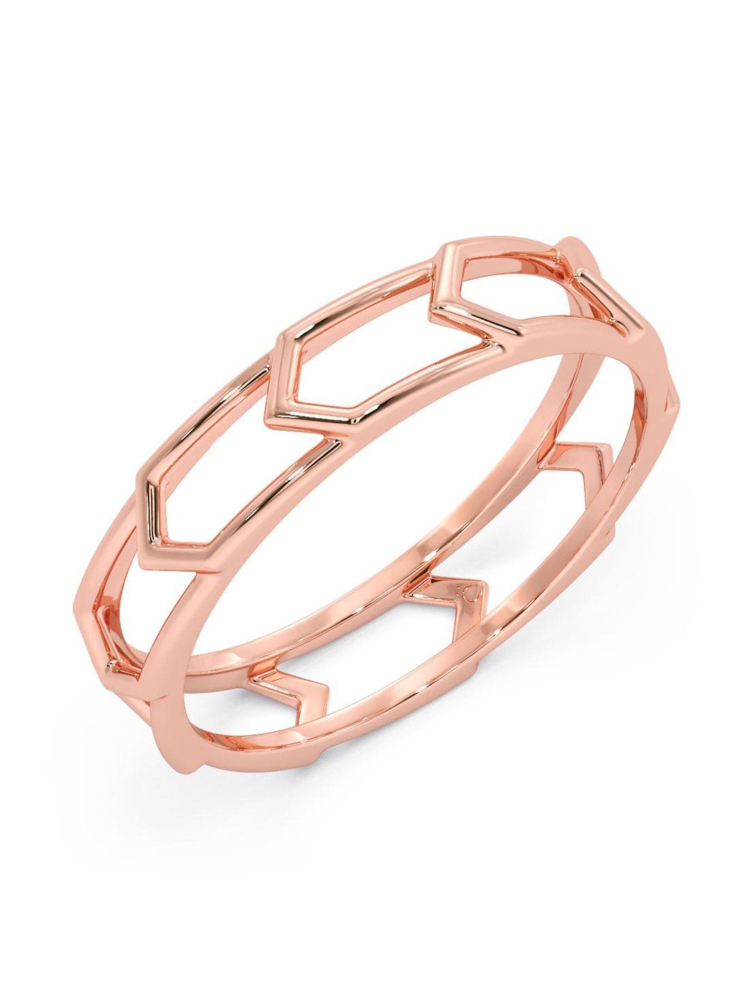 

CANDERE A KALYAN JEWELLERS COMPANY 14KT BIS Hallmark Rose Gold Finger Ring-1.77gm