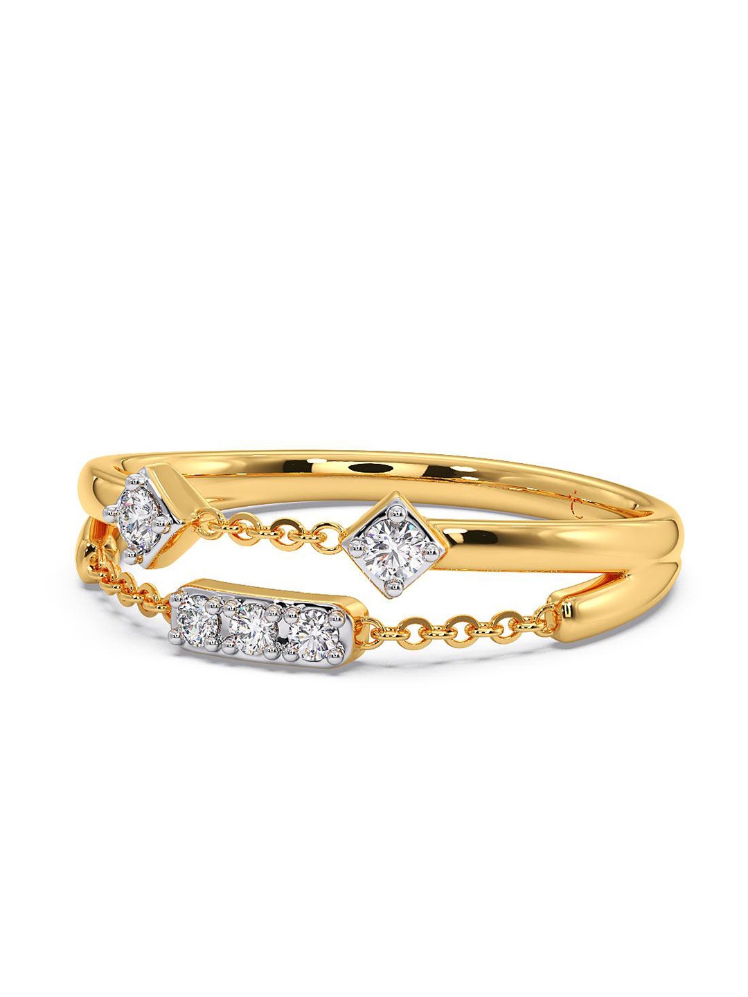 

CANDERE A KALYAN JEWELLERS COMPANY Cubic Zirconia Studded 14KT Gold Finger Ring 2.45 g