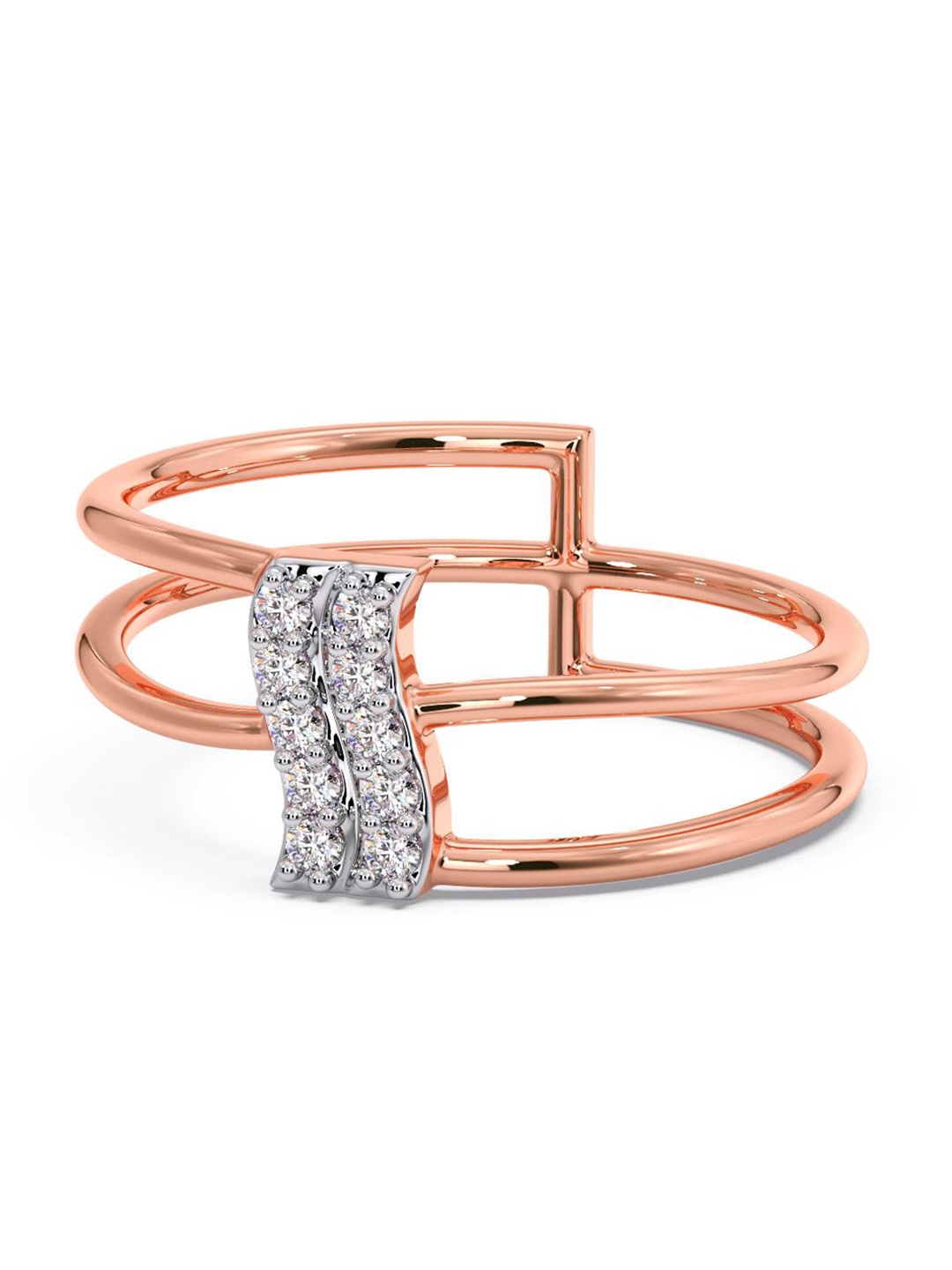 

CANDERE A KALYAN JEWELLERS COMPANY 14KT CZ-Studded Rose Gold Ring- 2.12 gm