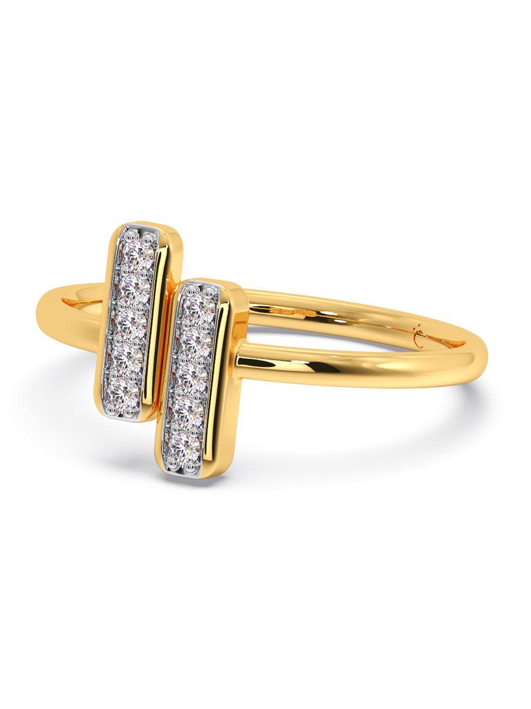

CANDERE A KALYAN JEWELLERS COMPANY CZ Studded 14KT Gold Ring-1.82gm
