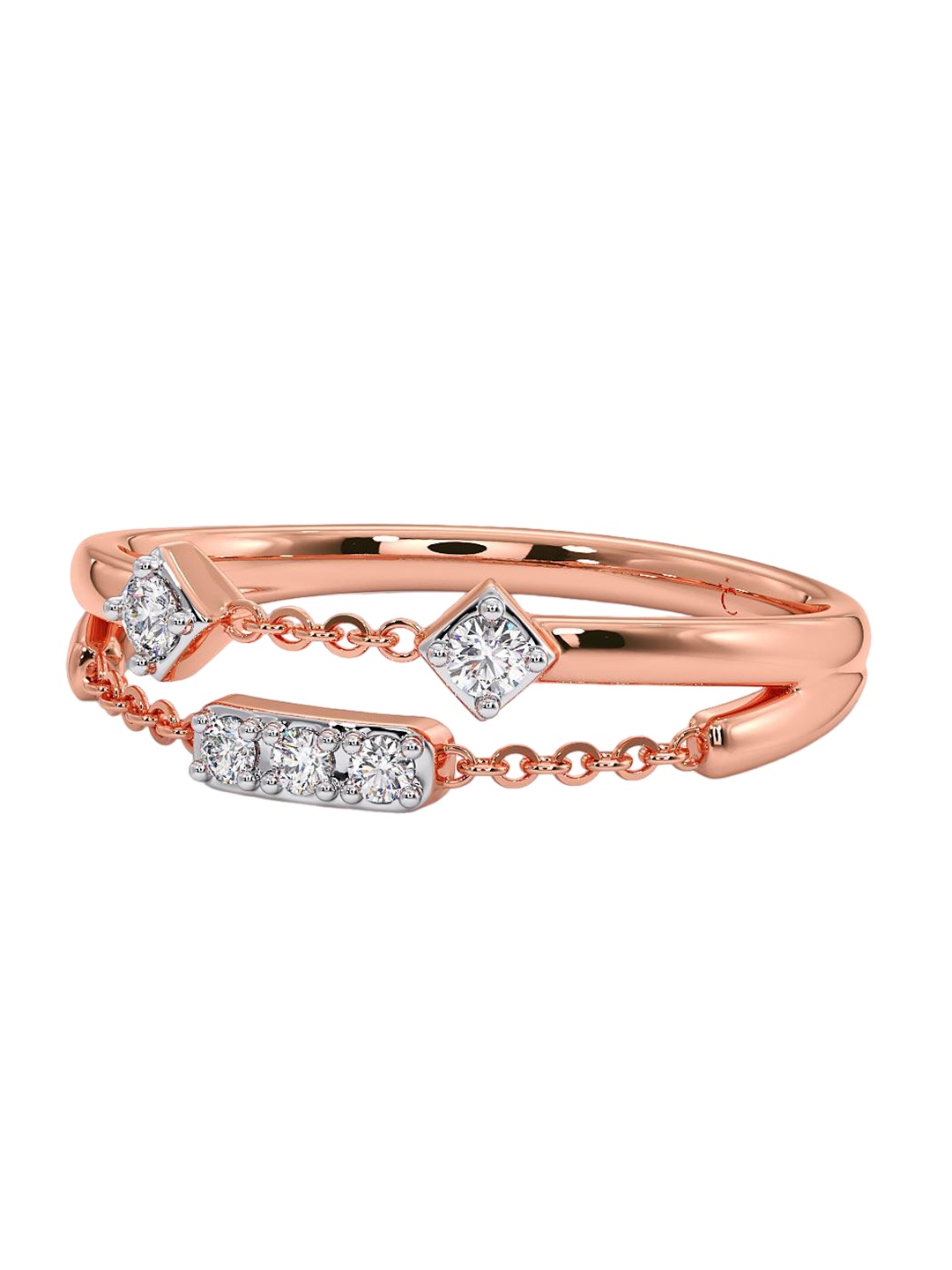 

CANDERE A KALYAN JEWELLERS COMPANY 14KT Rose Gold Diamond Ring - 1.84 gm