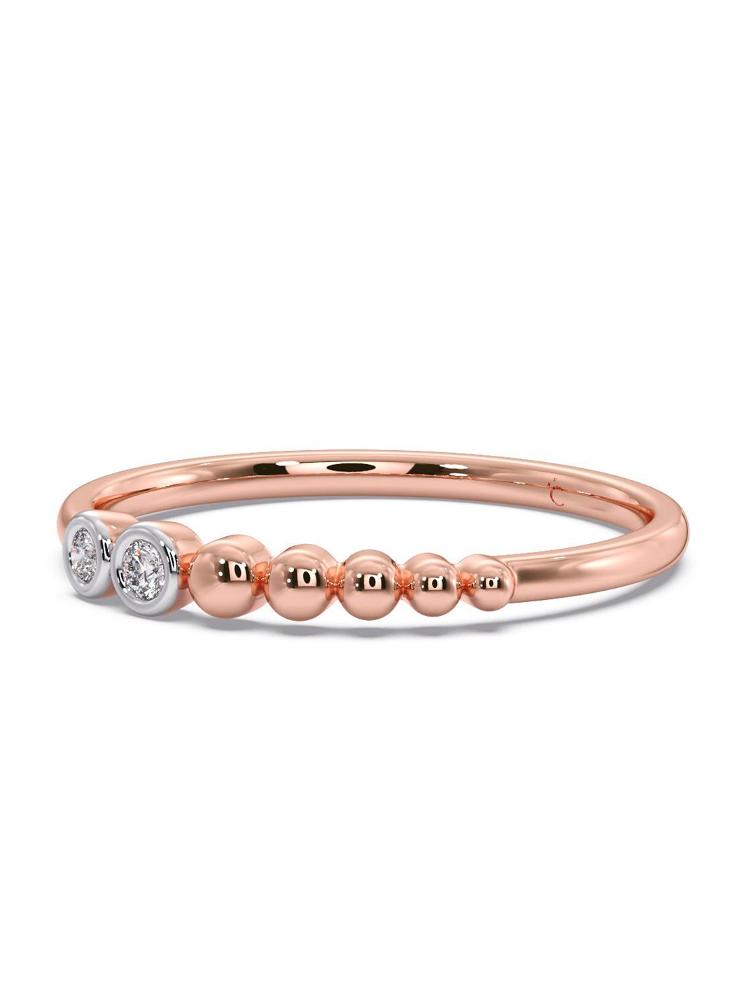 

CANDERE A KALYAN JEWELLERS COMPANY CZ Studded 14KT Rose Gold Ring- 1.09 gm