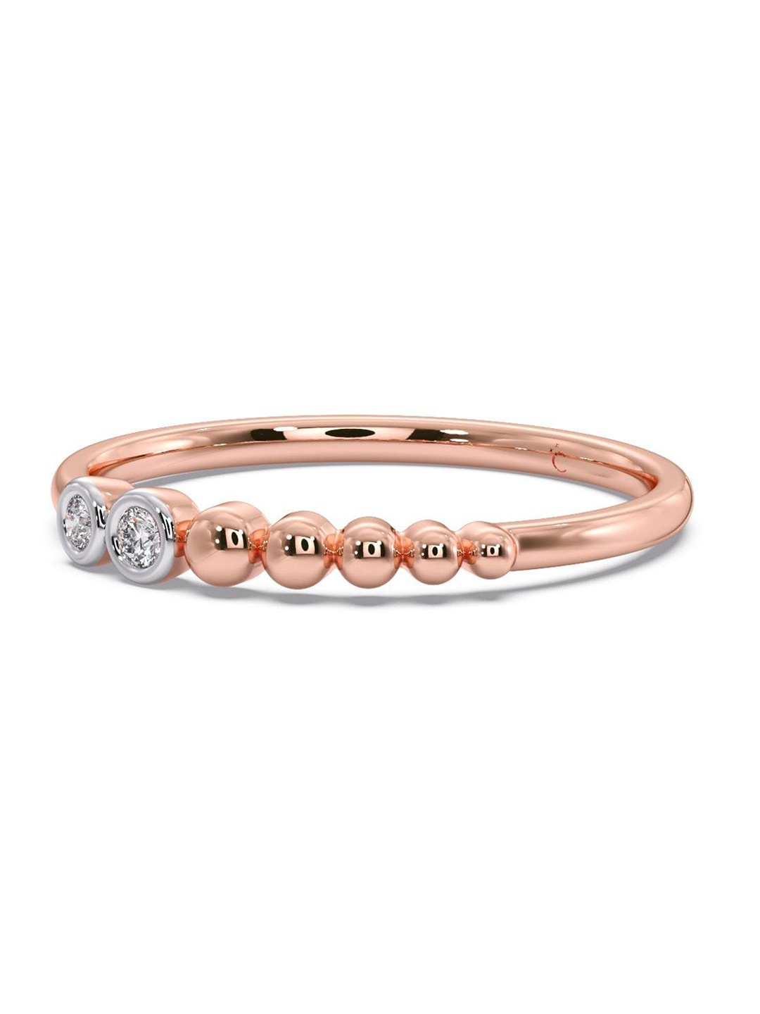 

CANDERE A KALYAN JEWELLERS COMPANY 14KT CZ-Studded Rose Gold Ring-1.17 g