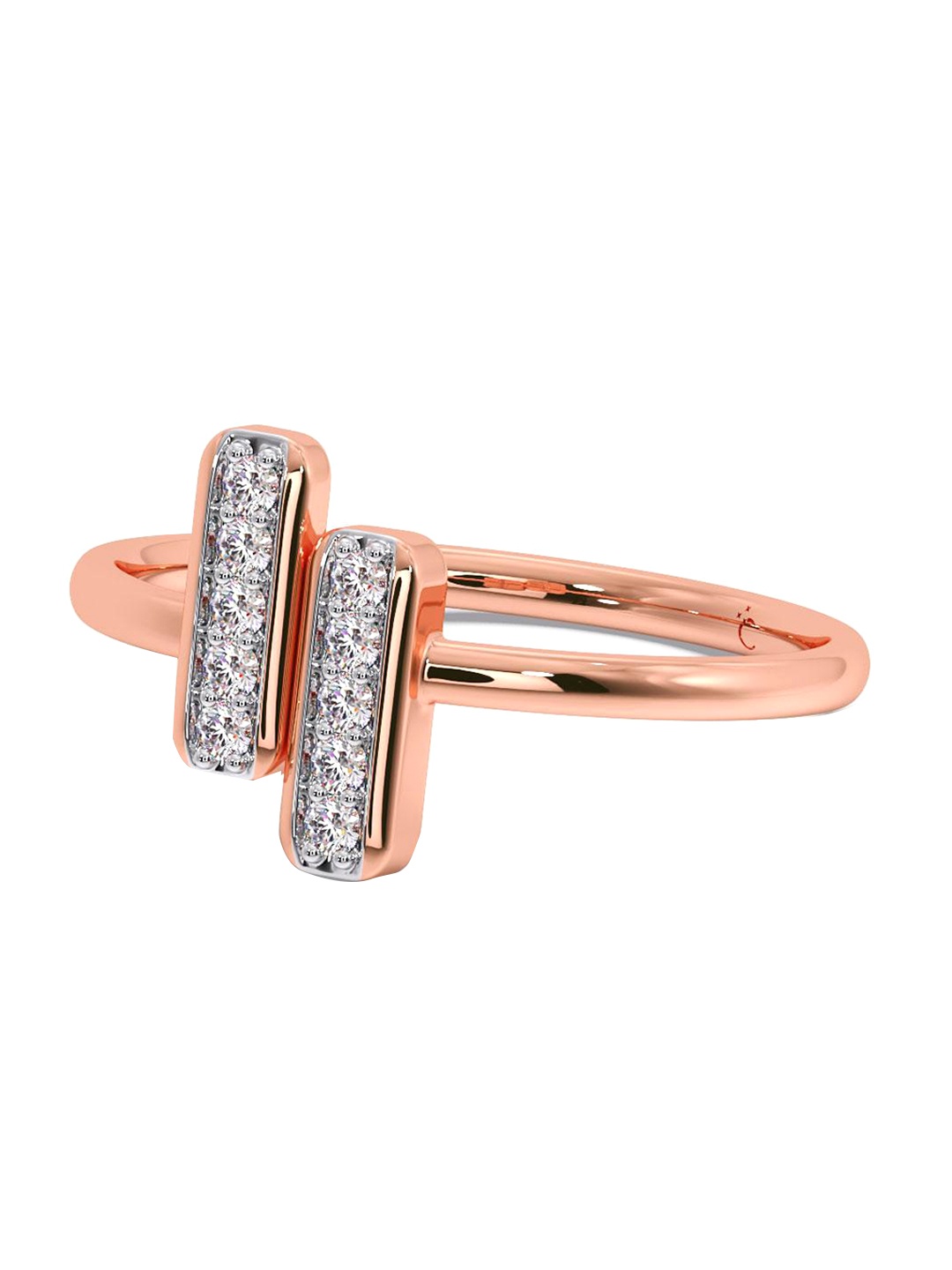 

CANDERE A KALYAN JEWELLERS COMPANY 14KT CZ-Studded Rose Gold Ring- 2.08gm