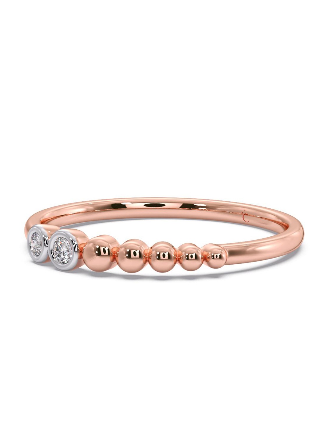 

CANDERE A KALYAN JEWELLERS COMPANY 14KT Rose Gold Diamond Finger Ring-1.24 g