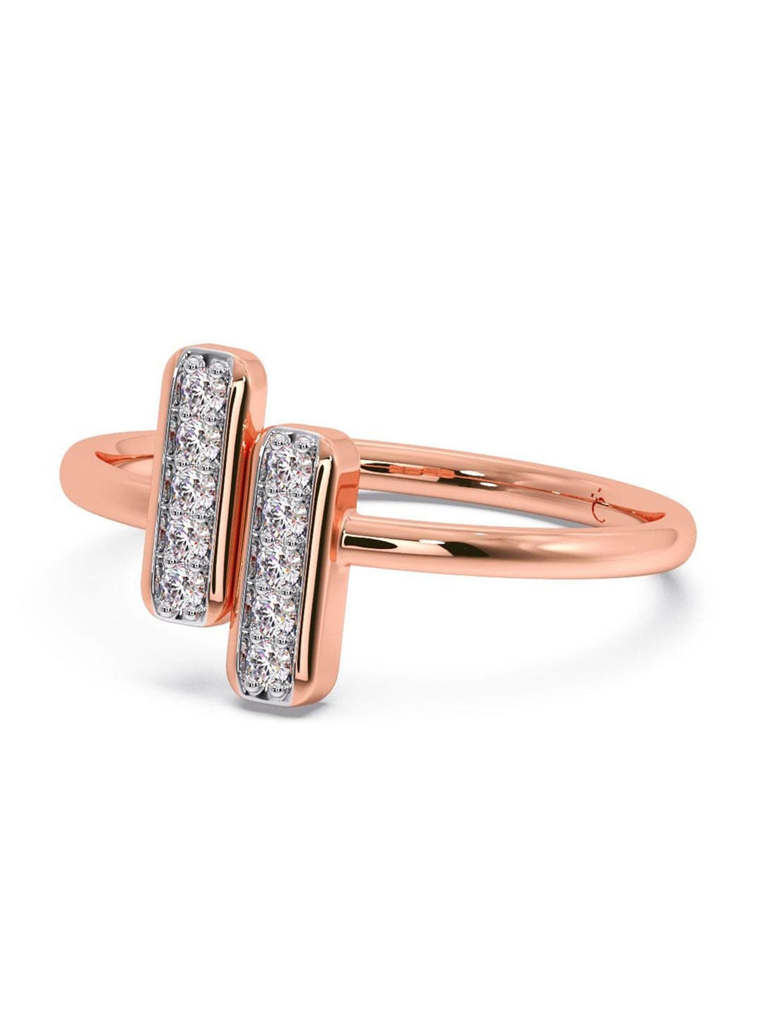 

CANDERE A KALYAN JEWELLERS COMPANY CZ Studded 14KT Rose Gold Ring 2.16 g