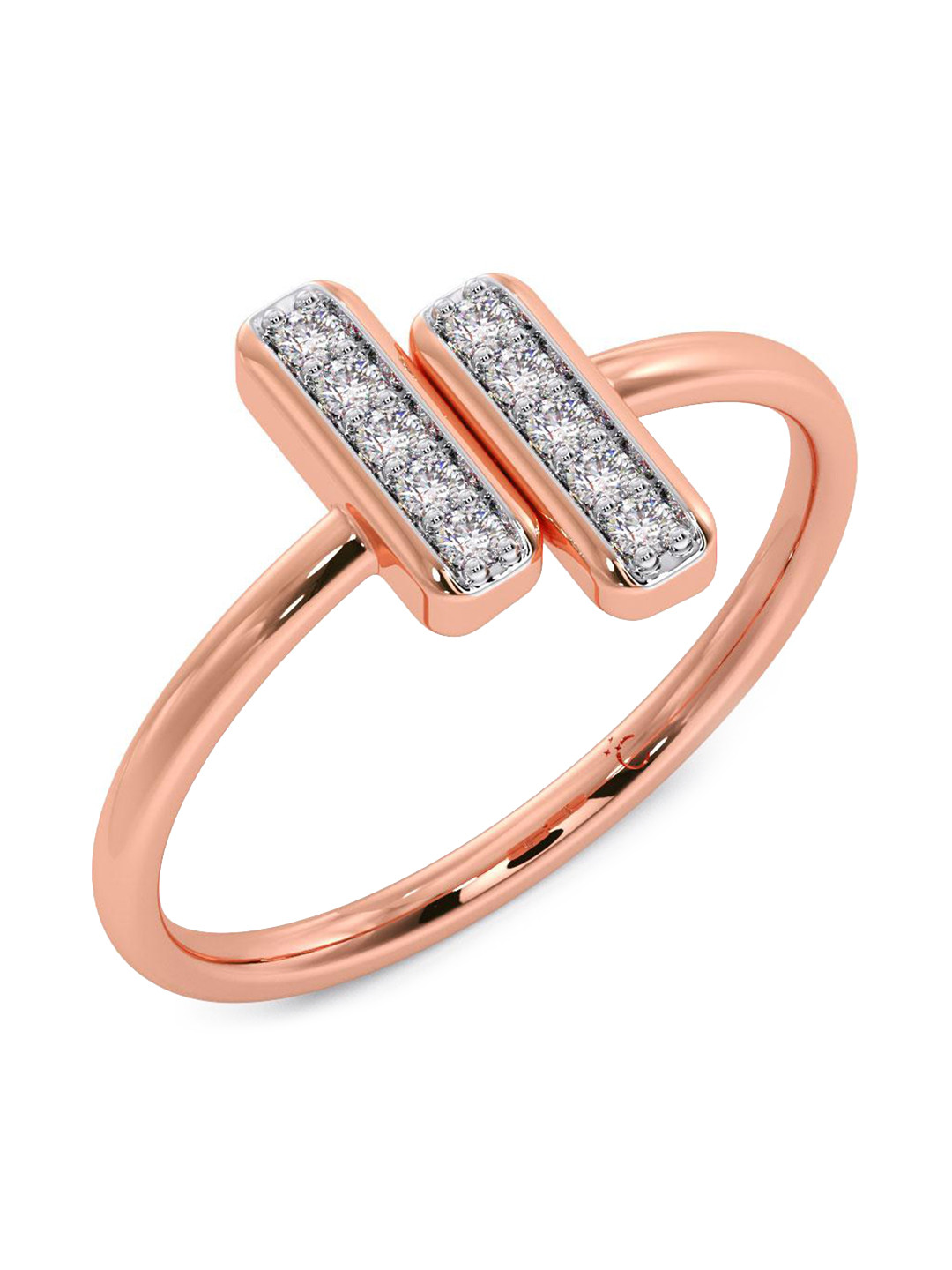 

CANDERE A KALYAN JEWELLERS COMPANY 18KT Rose Gold Diamond Finger Ring - 1.9 g