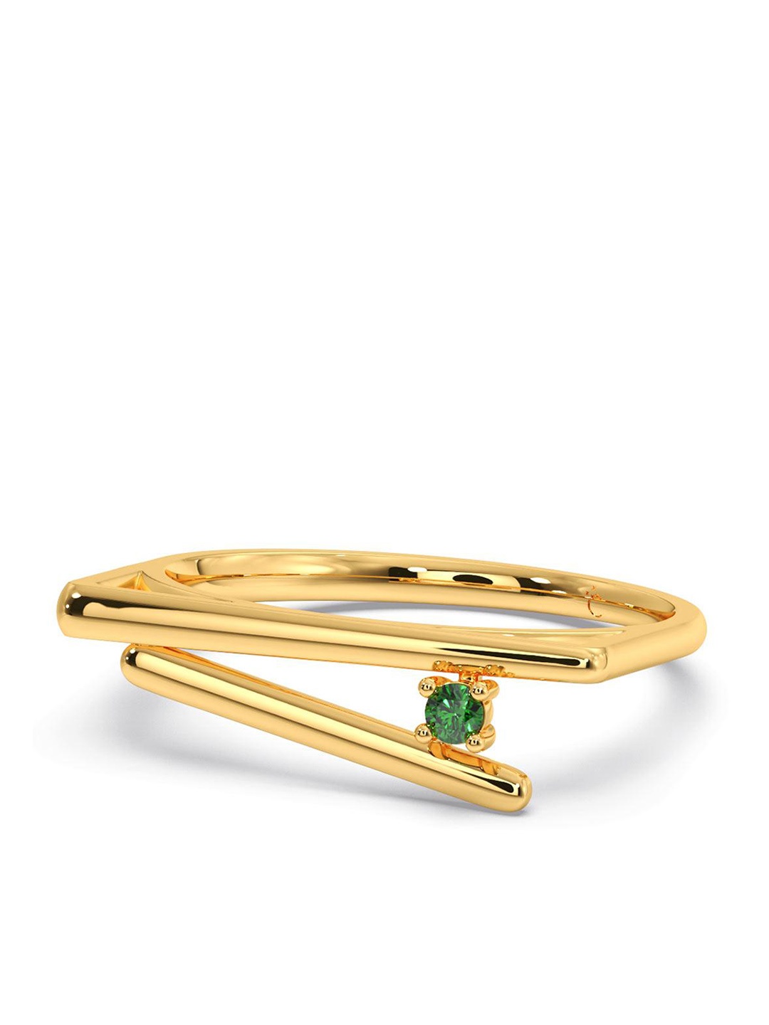 

CANDERE A KALYAN JEWELLERS COMPANY 14KT CZ-Studded Gold Ring- 1.84 gm