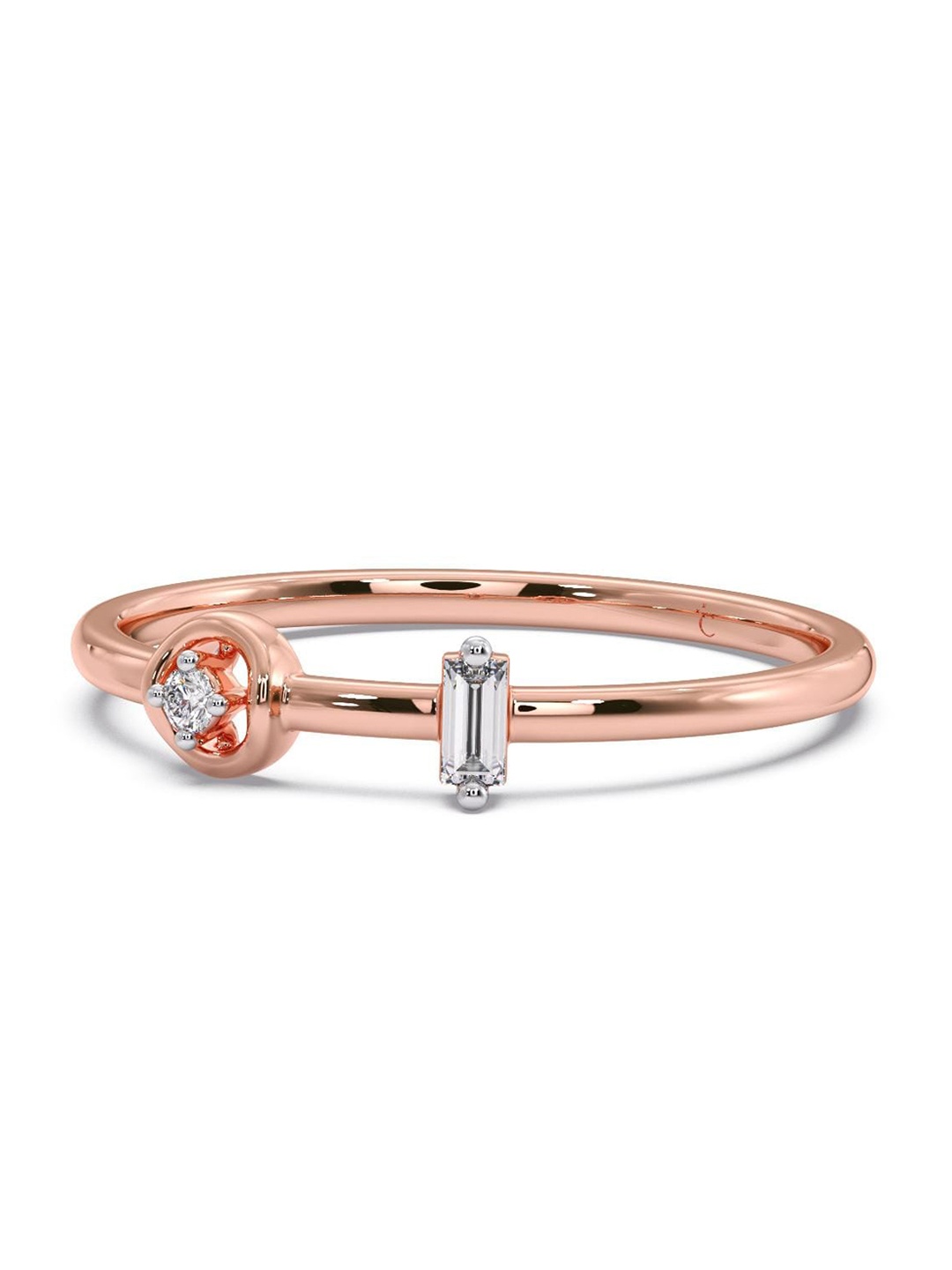 

CANDERE A KALYAN JEWELLERS COMPANY 14KT Rose Gold Diamond Finger Ring-0.93gm
