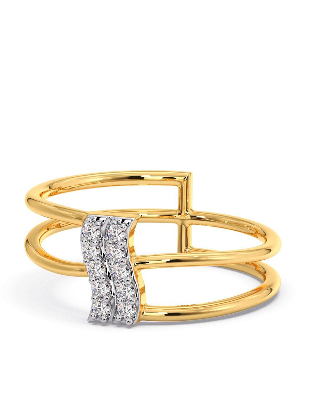

CANDERE A KALYAN JEWELLERS COMPANY 14KT CZ-Studded Gold Ring- 1.58 g
