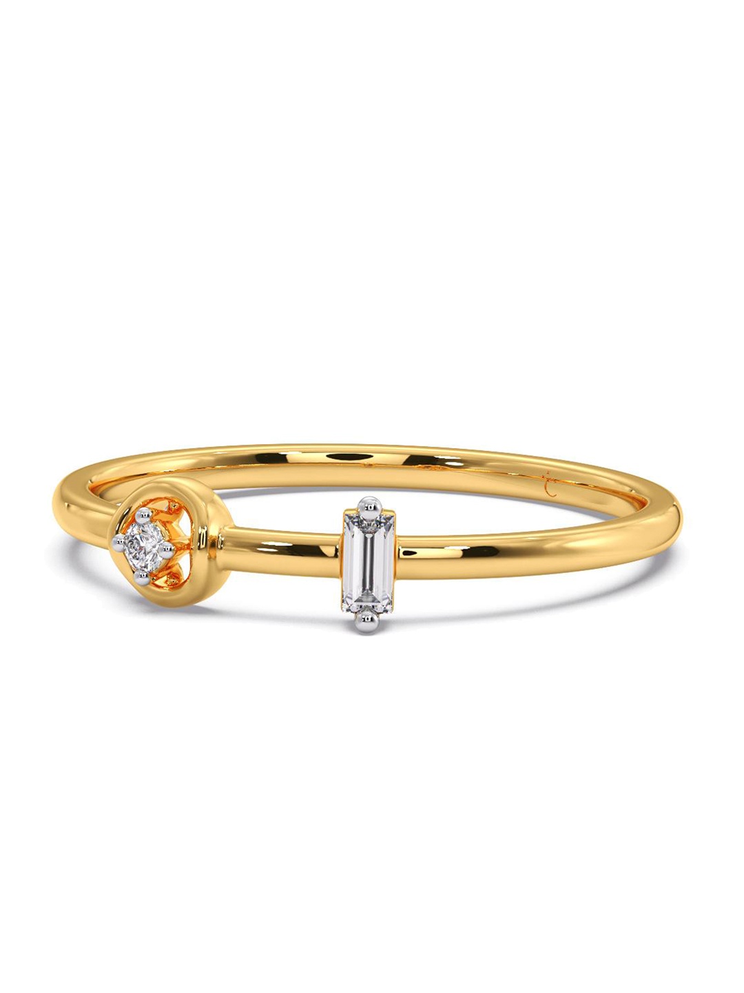 

CANDERE A KALYAN JEWELLERS COMPANY Cubic Zirconia Studded 14KT Gold Finger Ring-1.14gm