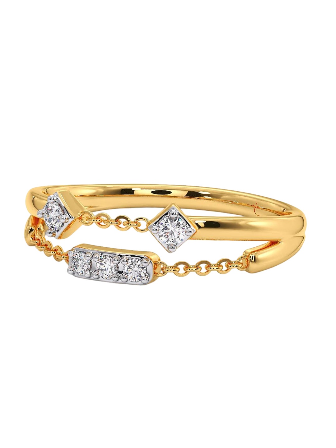 

CANDERE A KALYAN JEWELLERS COMPANY Cubic Zirconia Studded 14KT Gold Finger Ring-2.24 g