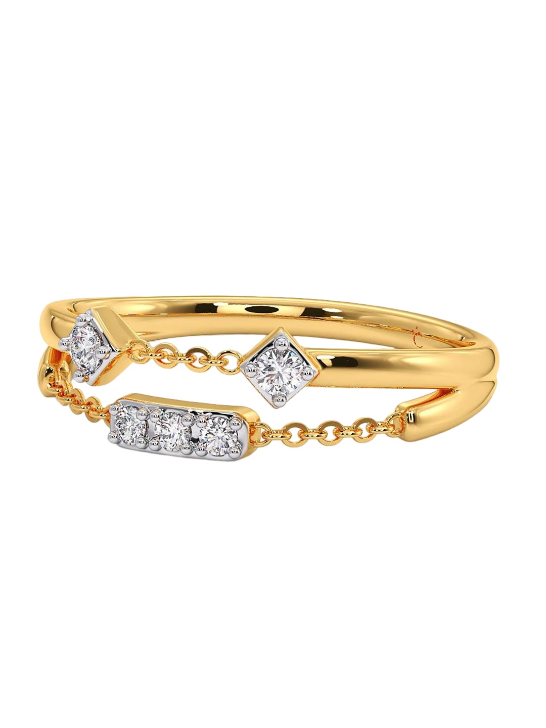 

CANDERE A KALYAN JEWELLERS COMPANY 14KT CZ-Studded Gold Ring- 2.05 gm