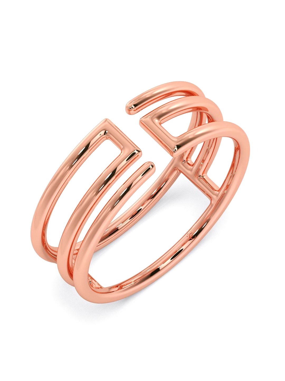 

CANDERE A KALYAN JEWELLERS COMPANY 14KT BIS Hallmark Rose Gold Finger Ring-2.17 g