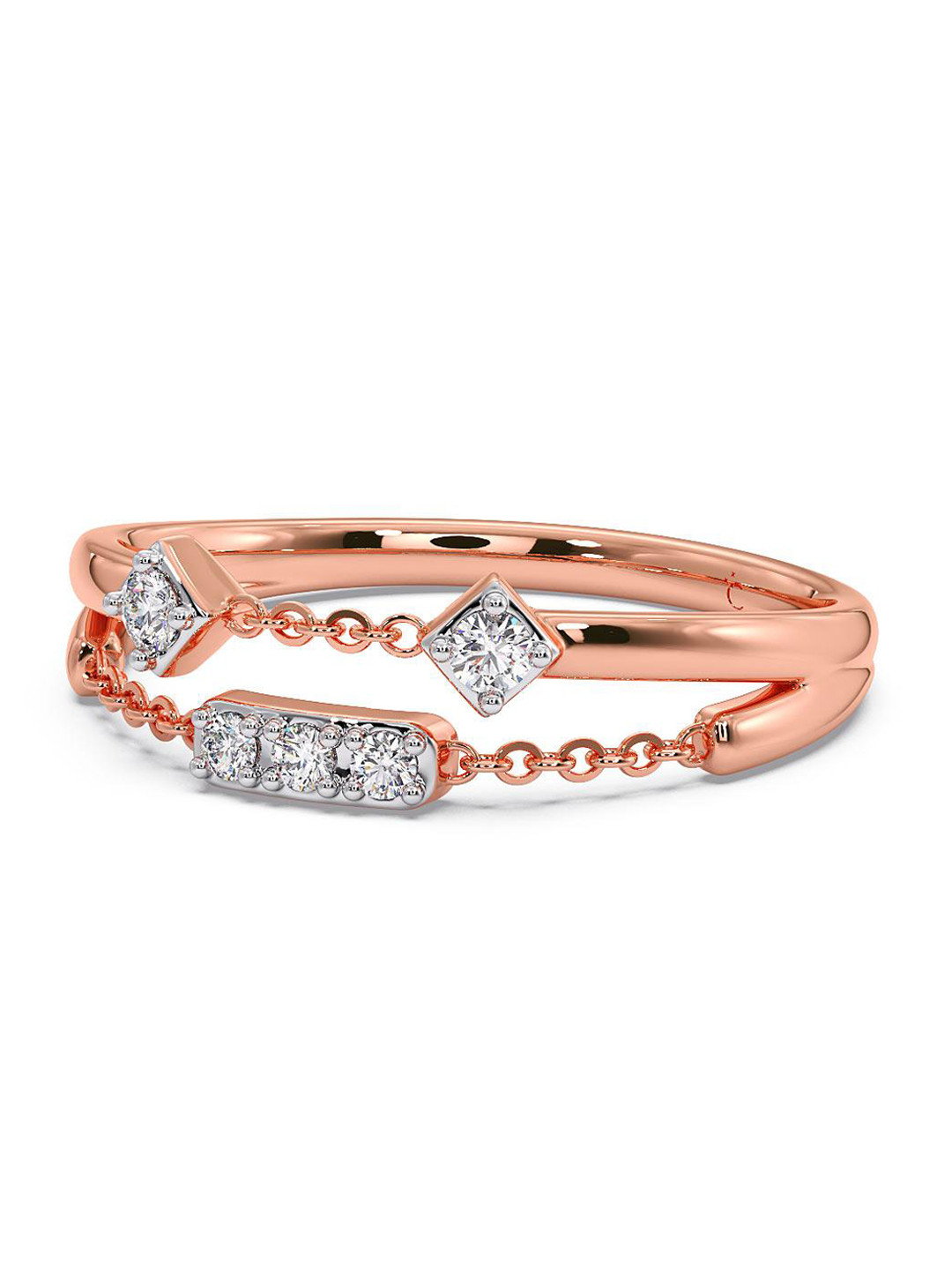 

CANDERE A KALYAN JEWELLERS COMPANY 18KT Rose Gold Diamond Finger Ring- 2.37gm