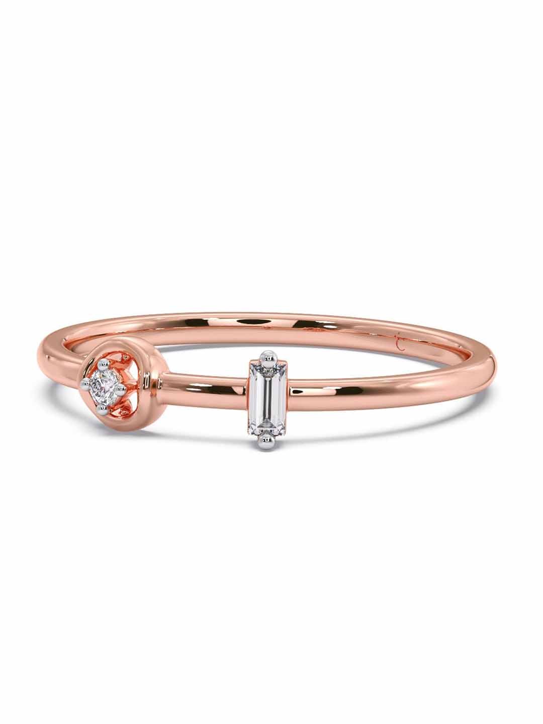 

CANDERE A KALYAN JEWELLERS COMPANY 18KT Rose Gold Diamond Finger Ring-1.18gm