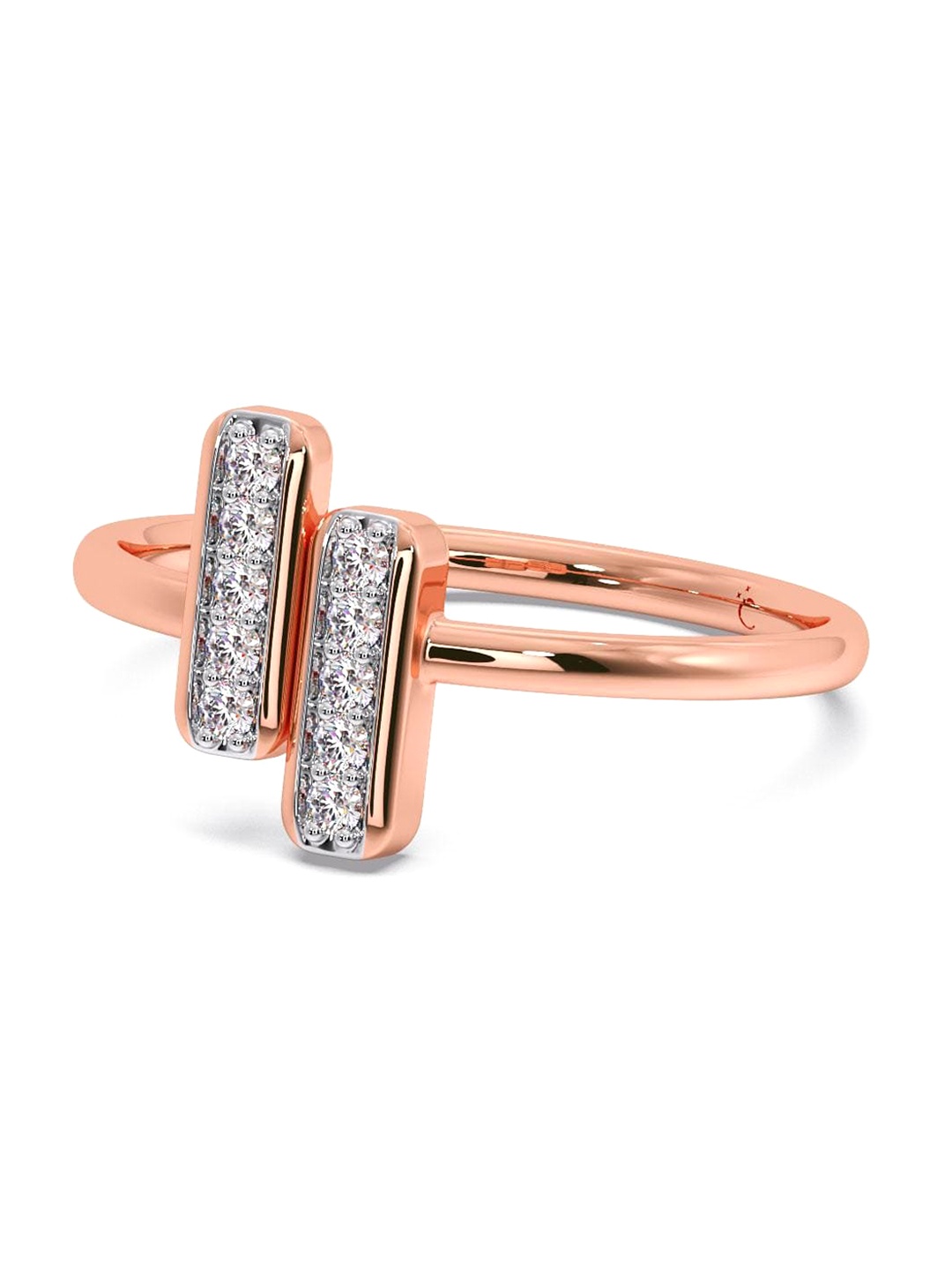 

CANDERE A KALYAN JEWELLERS COMPANY 14KT CZ-Studded Rose Gold Ring- 1.89 gm