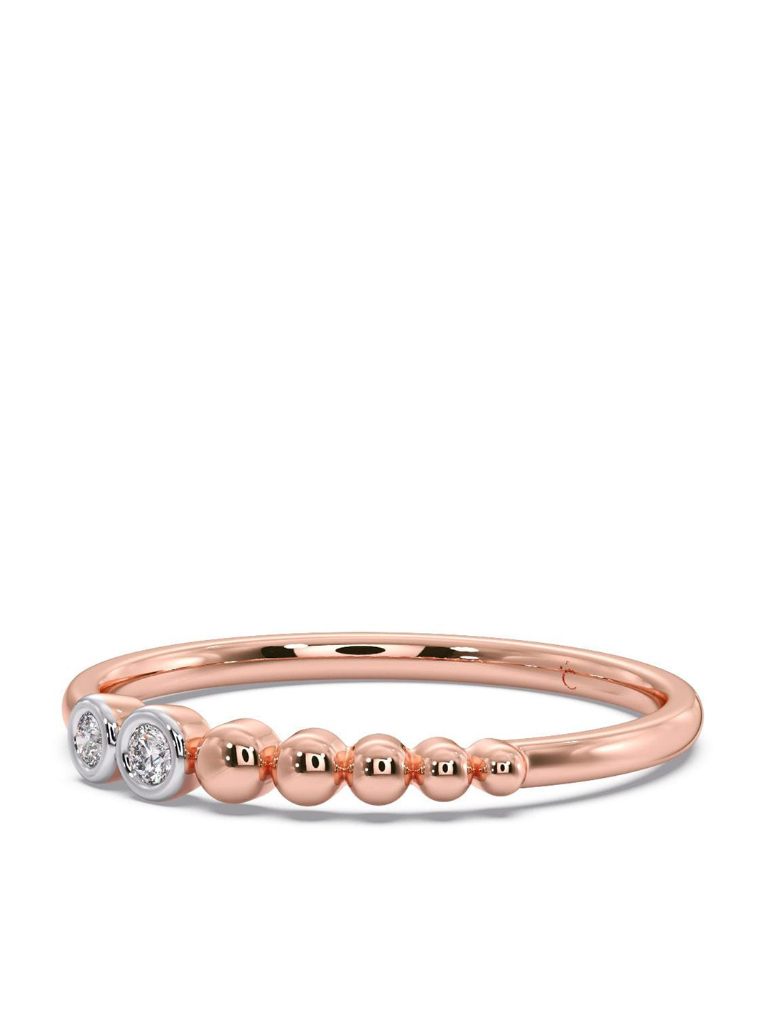 

CANDERE A KALYAN JEWELLERS COMPANY 14KT CZ-Studded Rose Gold Ring-1.3 g