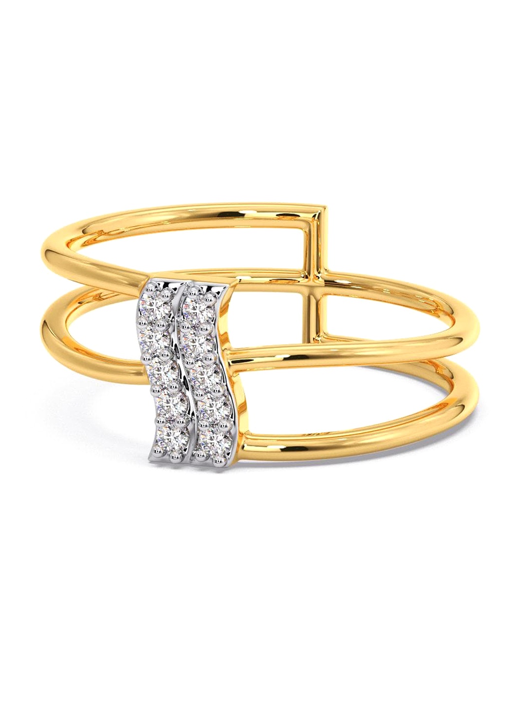 

CANDERE A KALYAN JEWELLERS COMPANY 14KT CZ-Studded Gold Ring- 2.32 gm