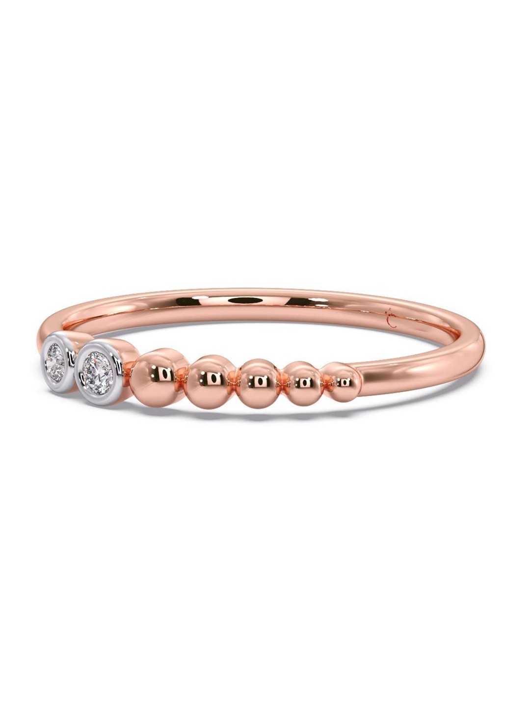 

CANDERE A KALYAN JEWELLERS COMPANY 14KT CZ-Studded Rose Gold Ring- 1.18 gm