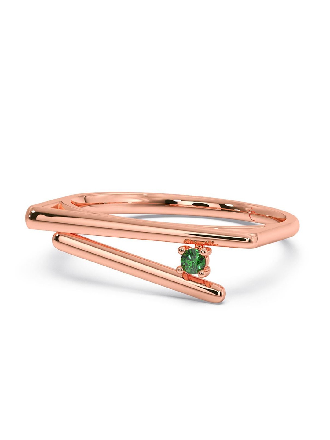 

CANDERE A KALYAN JEWELLERS COMPANY CZ-Studded 18KT Rose Gold Finger Ring-2.04gm