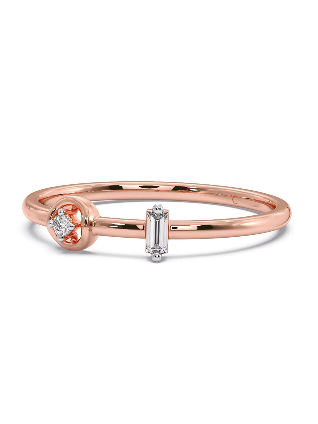 

CANDERE A KALYAN JEWELLERS COMPANY CZ Studded 14KT Rose Gold Ring 1.15 g