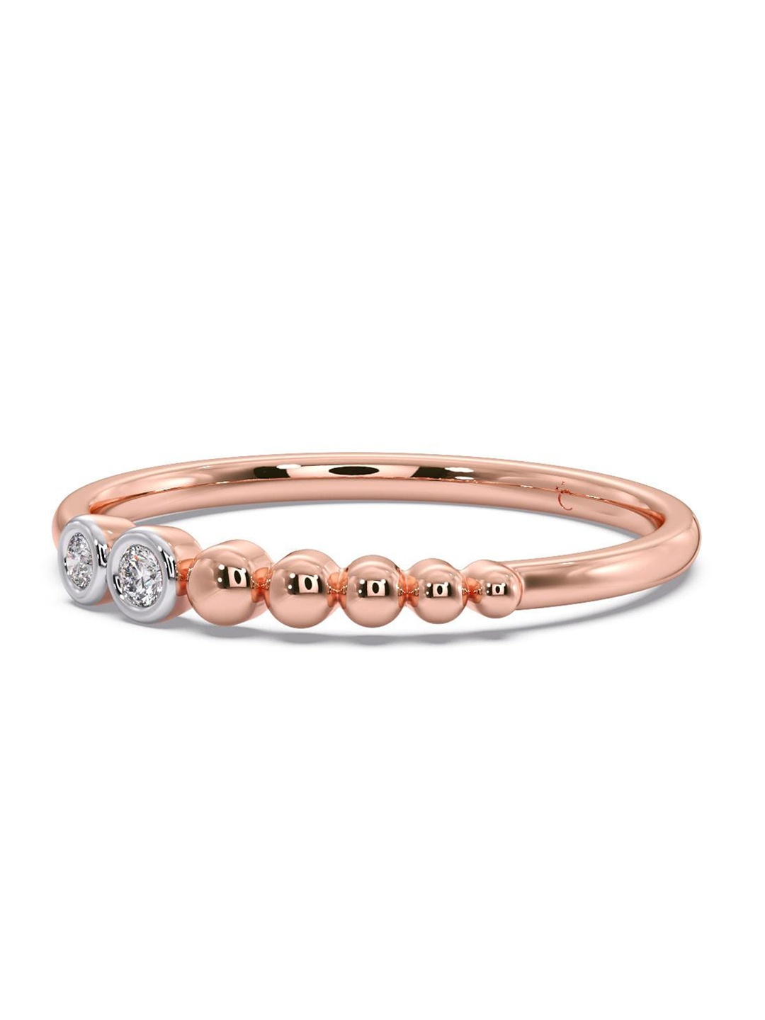 

CANDERE A KALYAN JEWELLERS COMPANY CZ Studded 14KT Rose Gold Ring-1.29gm