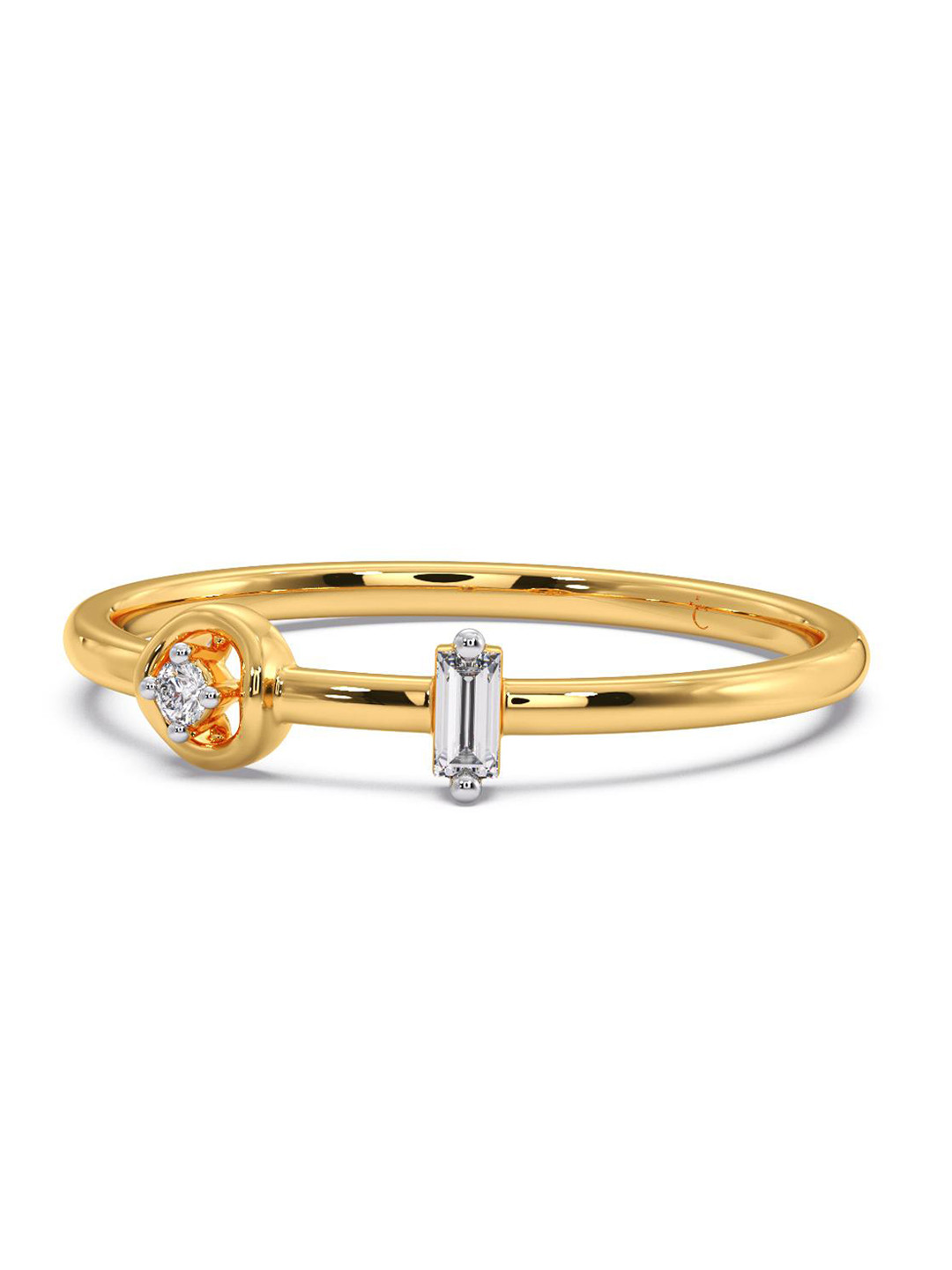 

CANDERE A KALYAN JEWELLERS COMPANY CZ Studded 14KT Gold Ring 1.22 g