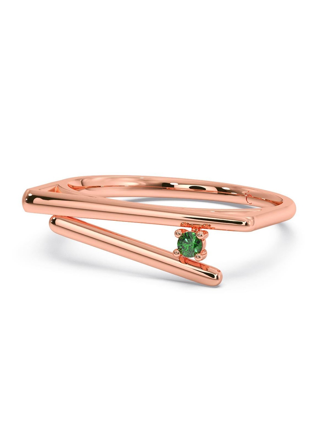 

CANDERE A KALYAN JEWELLERS COMPANY CZ Studded 18KT Rose Gold Finger Ring- 2.23g