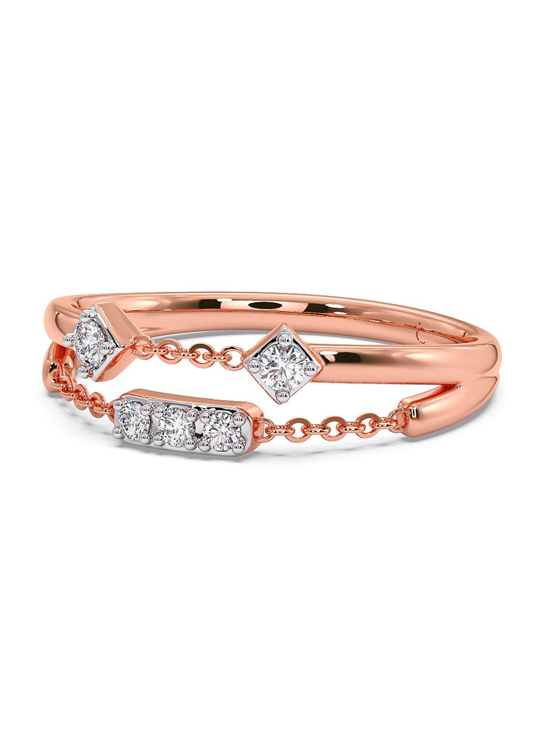 

CANDERE A KALYAN JEWELLERS COMPANY 14KT CZ-Studded Rose Gold Ring- 2.08gm