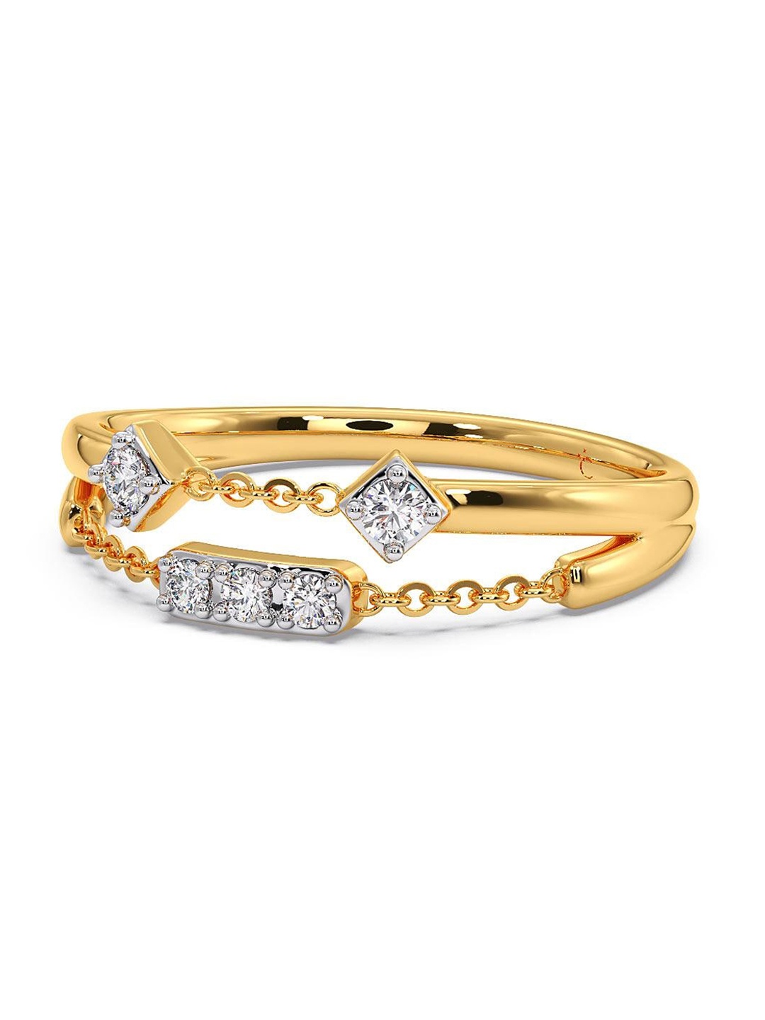 

CANDERE A KALYAN JEWELLERS COMPANY 14KT CZ-Studded Gold Ring-1.73 gm