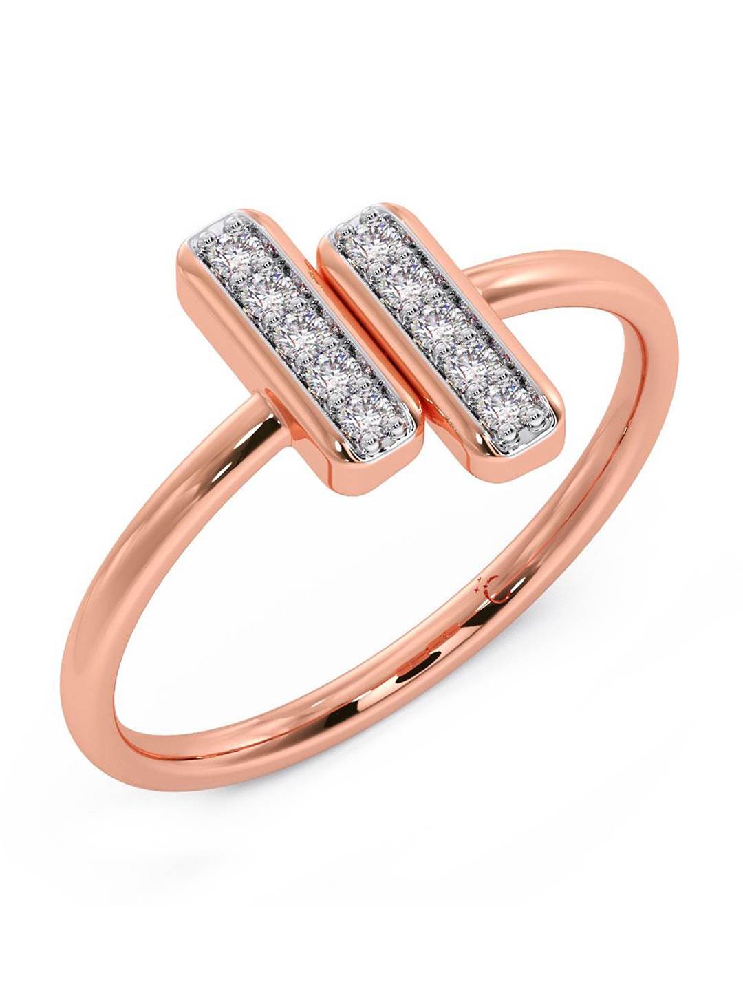 

CANDERE A KALYAN JEWELLERS COMPANY 14KT CZ-Studded Rose Gold Ring 1.77 g